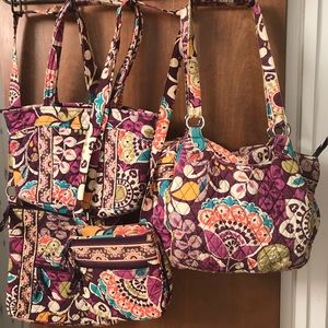 Vera Bradley Plum Crazy Purse Set